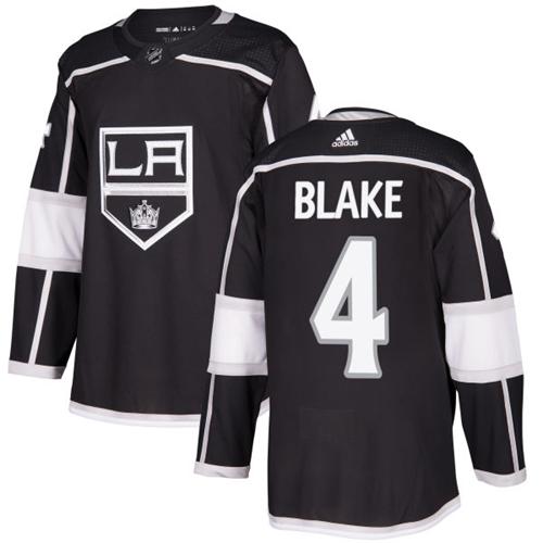 Adidas Kings #4 Rob Blake Black Home Authentic Stitched NHL Jersey